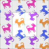 Chihuahuas in Hübschen Pastellfarben Stoff (Kachel)