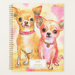 Chihuahuas in Liebe Niedliche rosa Hunde Planer