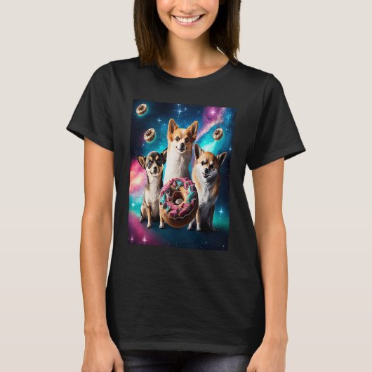 Chihuahuas In Space Donuts Chihuahuas Boys Girls W T-Shirt (Vorderseite)
