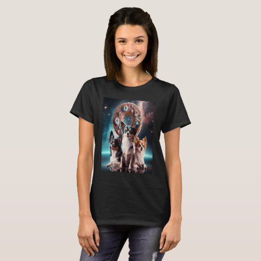 Chihuahuas In Space Donuts Chihuahuas Boys Girls W T-Shirt (Vorne ganz)