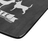 Chihuahuas-Liebe - HundeSilhouetten mit Herzen Schneidebrett (Ecke)