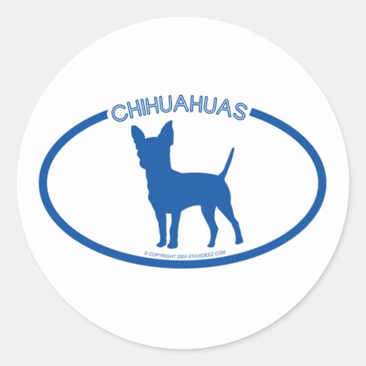 Chihuahuas-Silhouette Runder Aufkleber (Vorderseite)