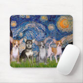 Chihuahuas (vier) - Starry Night Mousepad (Mit Mouse)