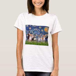 Chihuahuas (vier) - Starry Night T-Shirt