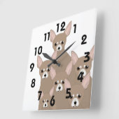 Chihuahuas Wall Clock Quadratische Wanduhr (Winkel)
