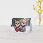 Chihuahuas Weihnachtskarte Karte (Gelbe Blume)