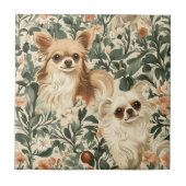 Chihuahuas William Morris-Stil, blühend Fliese (Vorderseite)