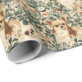 Chihuahuas William Morris-Stil, blühend Geschenkpapier (Rolleneckpunkt)