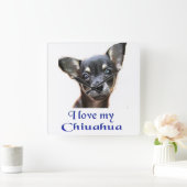Chihuahuauhr Quadratische Wanduhr (Zuhause)