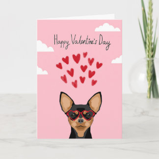 Chihuahuavalentines-Liebe-Karte - niedlicher Hund Feiertagskarte