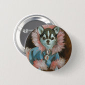 Chihuahuawelpe mit rosa und blauer Jacke Button (Vorne & Hinten)