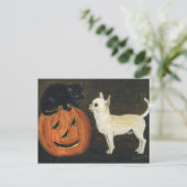 "Chihuahus Halloween" Hundskunst Postkarte (Stehend Vorderseite)