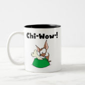 Chihuhua Chi-Wow T - Shirt und Geschenke Zweifarbige Tasse (Links)