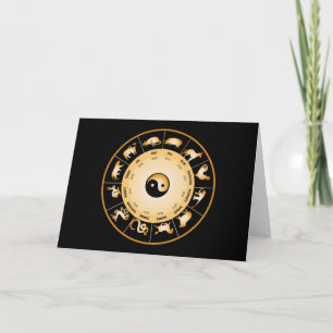 Chiinese Zodiac Wheel Feiertagskarte