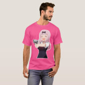 Chika Fujiwara hält ein Gun-Anime-Mädchen mit eine T-Shirt (Vorne ganz)