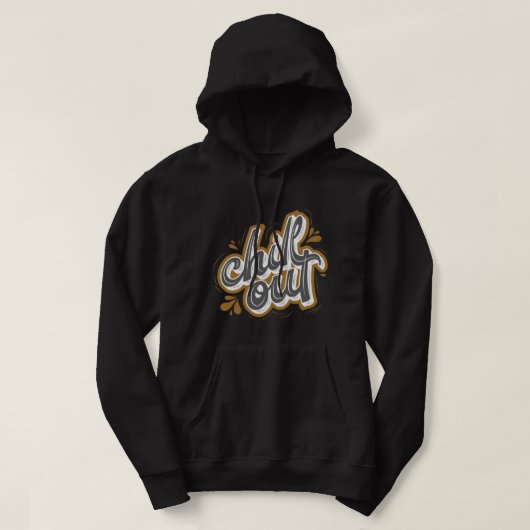 Chil out l trendy motivierend Satz Männer schwarz Hoodie (Design vorne)