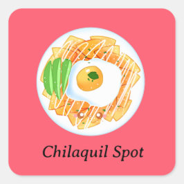Chilaquiles Rojos Quadratischer Aufkleber