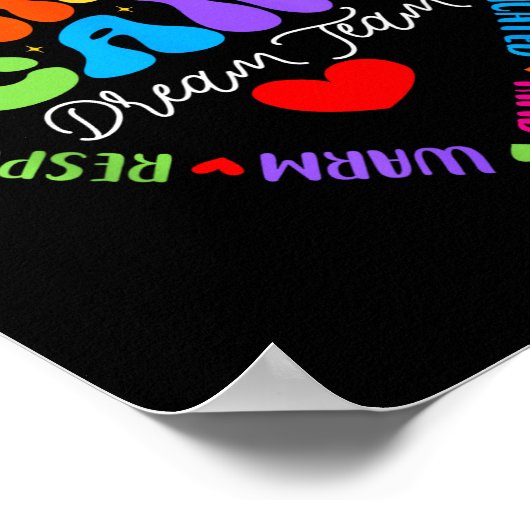 Chilare Dream Team Daycare Crew School Provider Te Poster (Ecke)