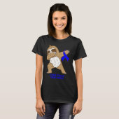 Child Abuse Awareness Ribbon Dabbing Sloth Warrior T-Shirt (Vorne ganz)