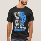 Child Abuse Prevention Awareness Boxing Gloves Blu T-Shirt (Vorderseite)