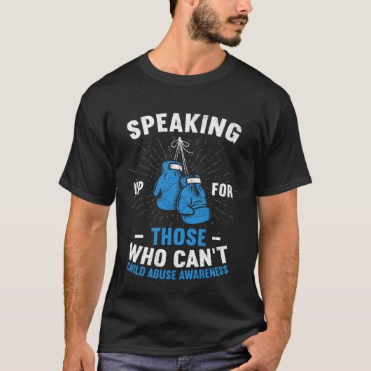 Child Abuse Prevention Awareness Month Blue Boxing T-Shirt (Vorderseite)