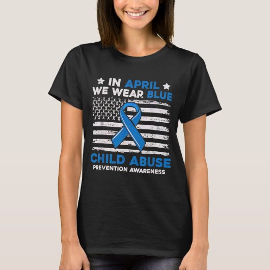 Child Abuse Prevention Flag Child Abuse Awareness  T-Shirt (Vorderseite)