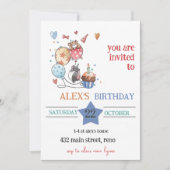 Child Birthday Invitation with Hedgehog Einladung (Vorderseite)