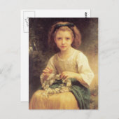 Child Braiding Crown von Bouguereau Postkarte (Vorne/Hinten)