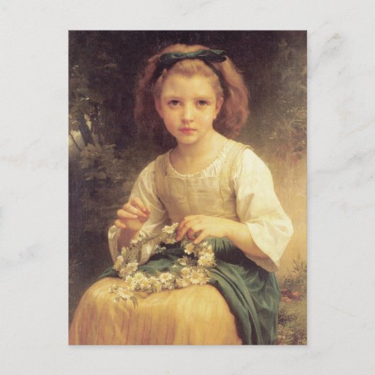 Child Braiding Crown von Bouguereau Postkarte (Vorderseite)