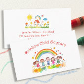 Child Daycare Childcare Service Rainbow Visitenkarte
