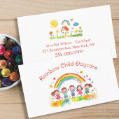 Child Daycare Childcare Service Rainbow Visitenkarte