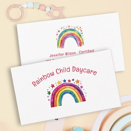 Child Daycare Childcare Service Rainbow Visitenkarte