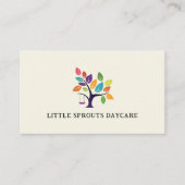 Child Daycare Childcare Service Tree Logo Visitenkarte (Vorderseite)