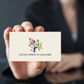 Child Daycare Childcare Service Tree Logo Visitenkarte