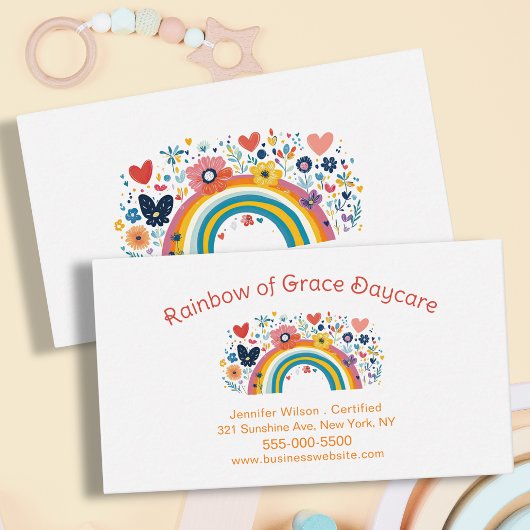 Child Daycare Rainbow Childcare Center Service Visitenkarte
