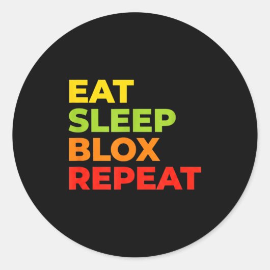 Child Eat Sleep Blox Repeat - Kids Gaming Slogan F Runder Aufkleber (Vorderseite)