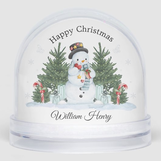 Child Festive Snowman Scene Snow Globe Gift Schneekugeln (Vorderseite)