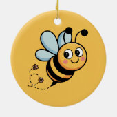 Child-Friendly Bee Mascot with Dotted Trail Keramik Ornament (Hinten)