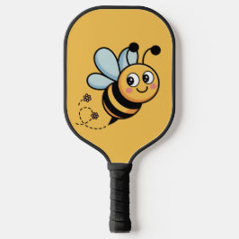 Child-Friendly Bee Mascot with Dotted Trail Pickleball Schläger