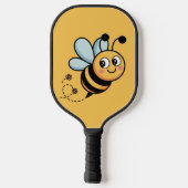 Child-Friendly Bee Mascot with Dotted Trail Pickleball Schläger (Rückseite)