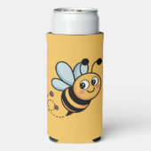 Child-Friendly Bee Mascot with Dotted Trail Selters Dosenkühler (Seltzer Rückseite)
