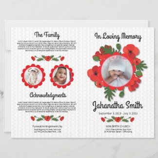 Child Funeral Program Template