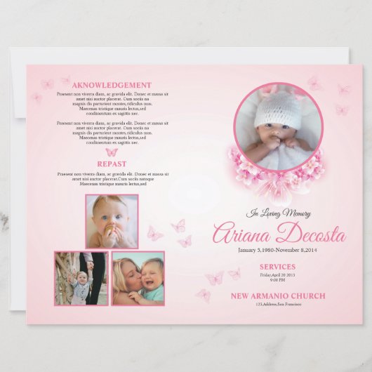 Child Funeral Program Template | Editable Memorial (Vorderseite)