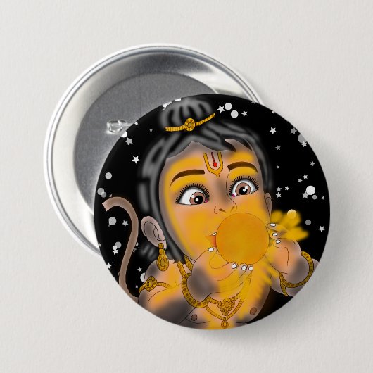 Child Hanuman Button (Vorne & Hinten)