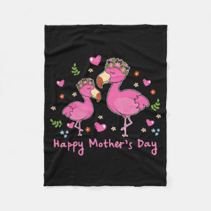 Child Happy Mütter Tag Flamingo Bird Grafik Niedli Fleecedecke
