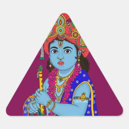 Child-Krishna-Aufkleber Dreieckiger Aufkleber