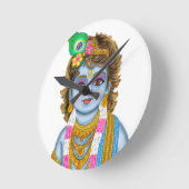 Child Krishna Clock Runde Wanduhr (Winkel)