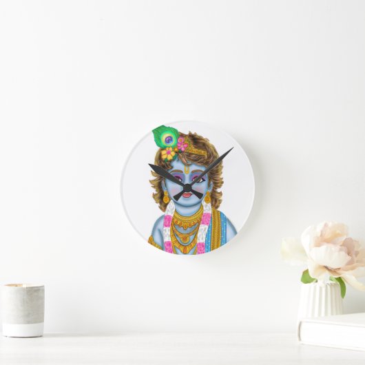 Child Krishna Clock Runde Wanduhr (Zuhause)