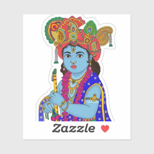 Child Krishna Sticker (Blatt)