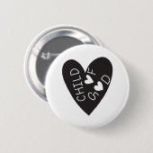 Child of God Black Heart Button (Vorne & Hinten)